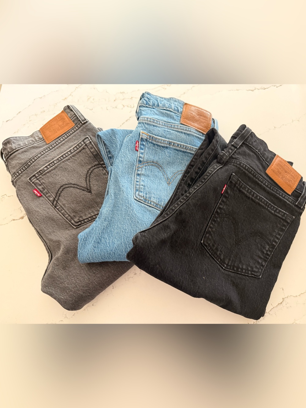 Levi's ladies Straight Jeans - Light Blue, Black, Gray